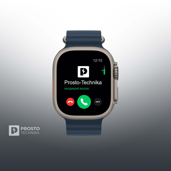 Часы Apple Watch Ultra 2, 49 мм, титан светлого цвета, ремешок Ocean синего цвета (2023)